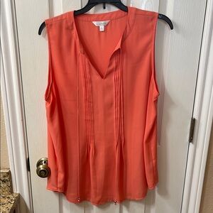 Coral Sleeveless Blouse
